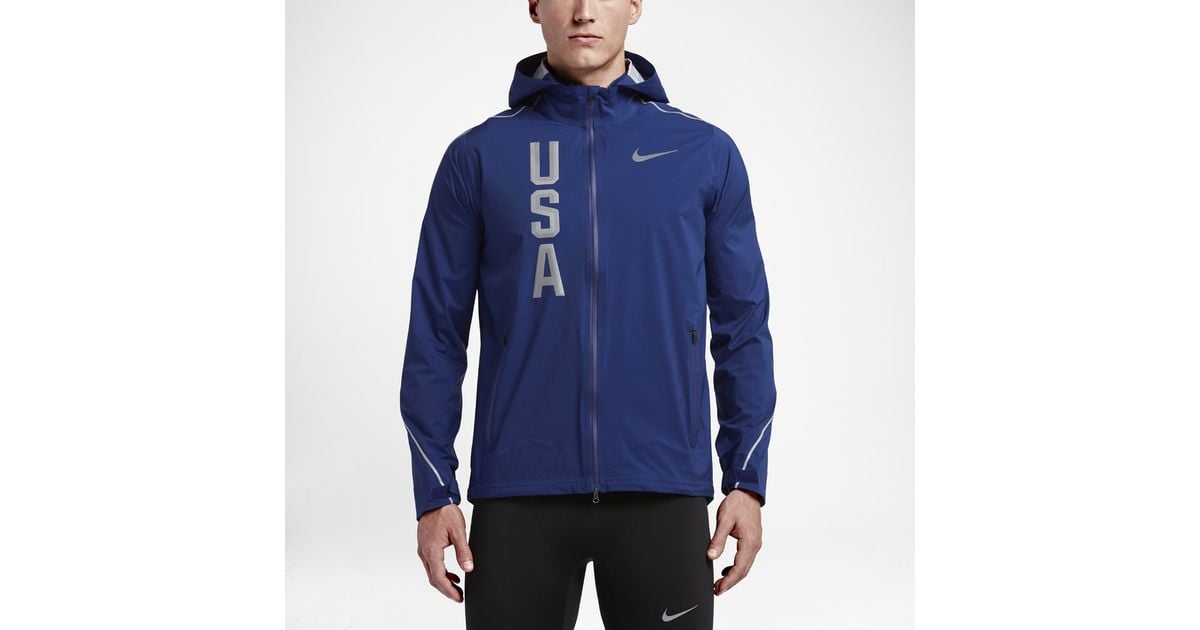 Nike Hypershield Team Usa Men's Running Jacket in Blue for Men | Lyst